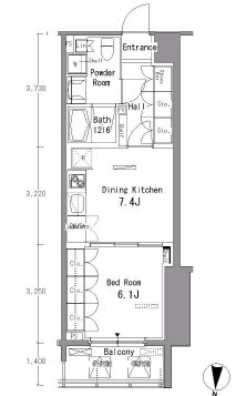 パークアクシス東陽町　1107号室　間取り