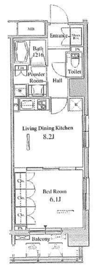 パークアクシス東陽町　1305号室　間取り