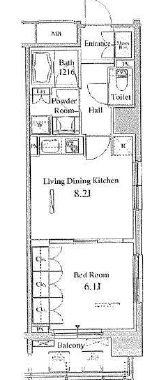 パークアクシス東陽町　1405号室　間取り