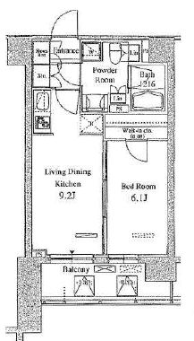 パークアクシス東陽町　1508号室　間取り