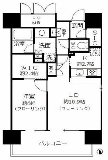 フォンテーヌ芝浦　1210号室　間取り