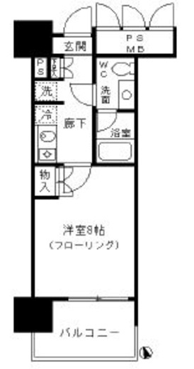 フォンテーヌ芝浦　1308号室　間取り
