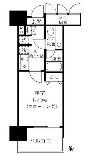 フォンテーヌ芝浦　602号室　間取り