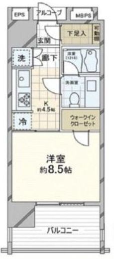 アトラス渋谷公園通り　8F1号室　間取り
