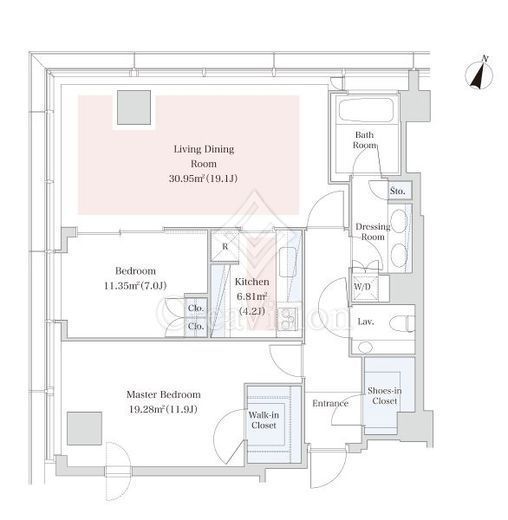 ラ・トゥール青葉台　2201号室　間取り