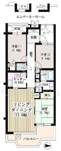 ドゥフォーレ高輪　412号室　間取り