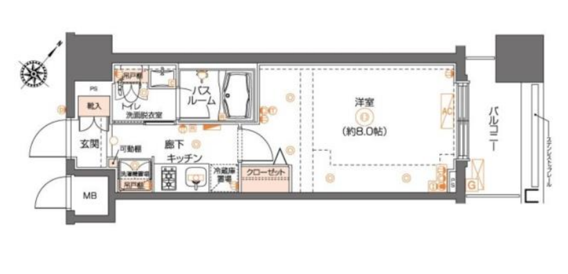 ZOOM池尻大橋　404号室　間取り