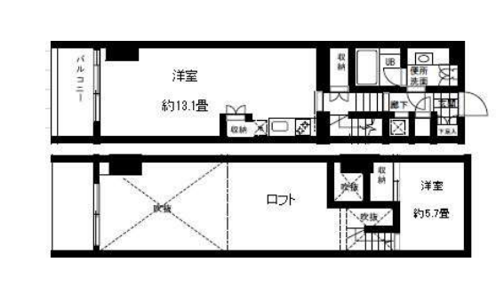 ボルト東新宿　1004号室　間取り