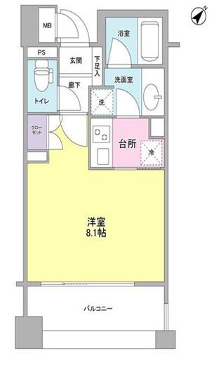 アルス恵比寿メイクス　704号室　間取り