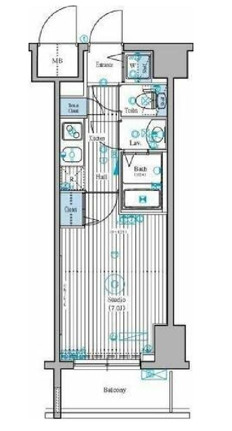 ガーラ・ステーション新宿御苑前　7F号室　間取り