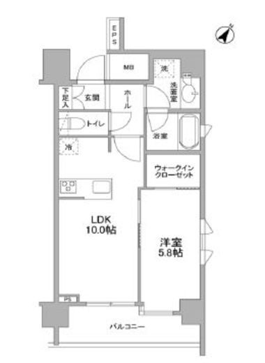 リヴェール赤坂　504号室　間取り