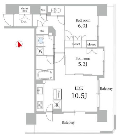 パークホームズ目黒リバーサウスアーバンレジデンス　1207号室　間取り