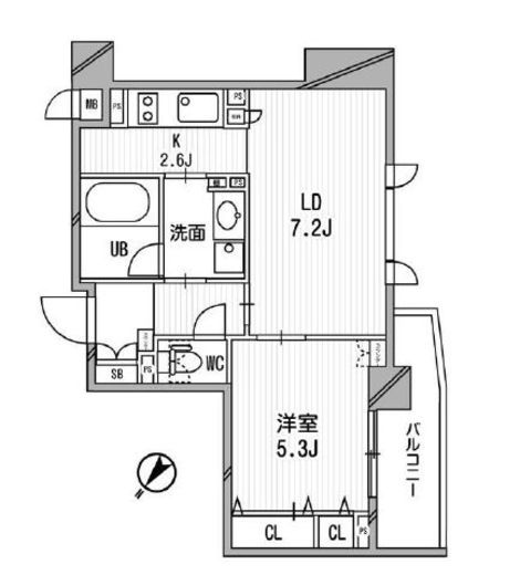 クリオ渋谷ラ・モード　203号室　間取り