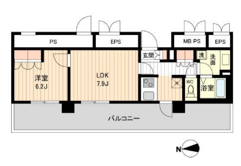 ラクアスレジデンス東新宿　1012号室　間取り