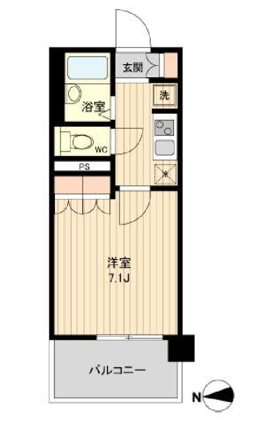 ラクアスレジデンス東新宿　808号室　間取り