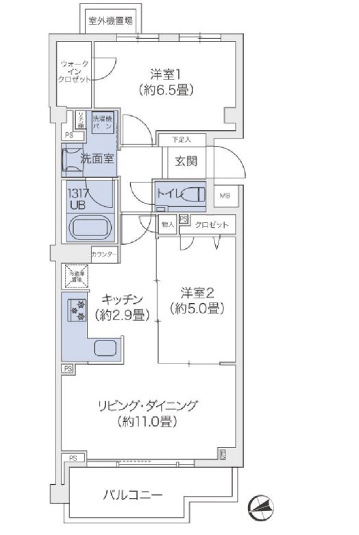 代官山BLESS鉢山　304号室　間取り