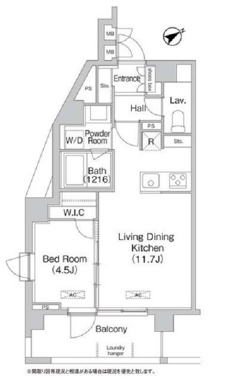 エミネンス高輪台　1401号室　間取り