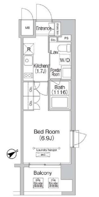 エミネンス高輪台　505号室　間取り