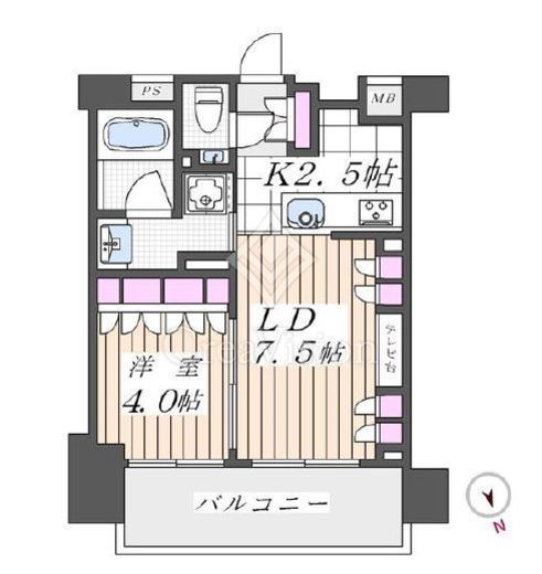 ライオンズ麻布十番スペリア　1002号室　間取り