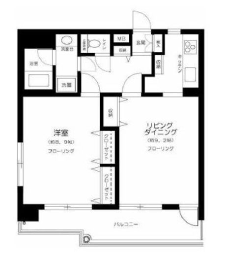 パルティール赤坂　415号室　間取り
