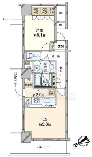 西新宿パークサイドタワー　701号室　間取り