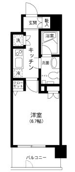 プライムアーバン田町　802号室　間取り