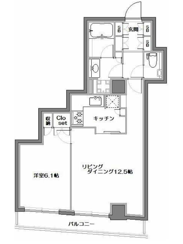 ソアールタワー市ヶ谷の丘　408号室　間取り