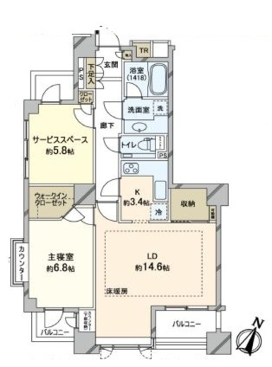 アトラス四谷レジデンス　702号室　間取り