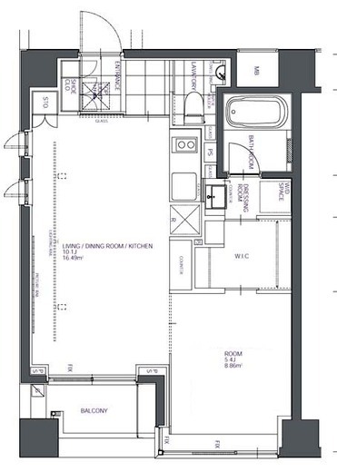 BPRレジデンス人形町　601号室　間取り