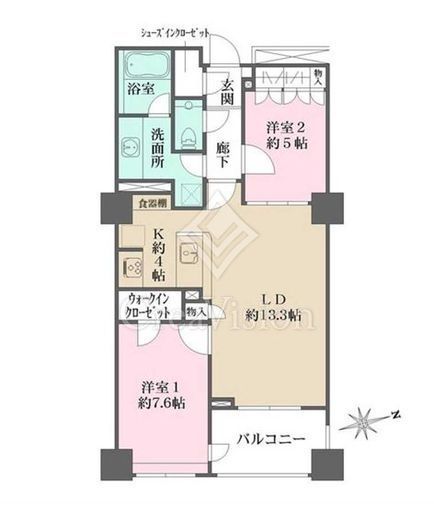 グランスイート明石町　802号室　間取り
