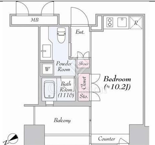 ザ・タワー芝浦　1002号室　間取り