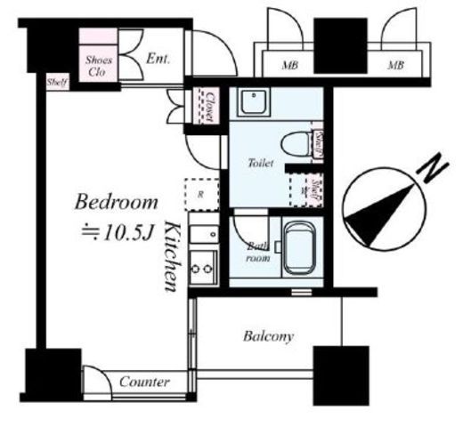 ザ・タワー芝浦　507号室　間取り