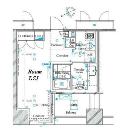 ザ・タワー芝浦　701号室　間取り