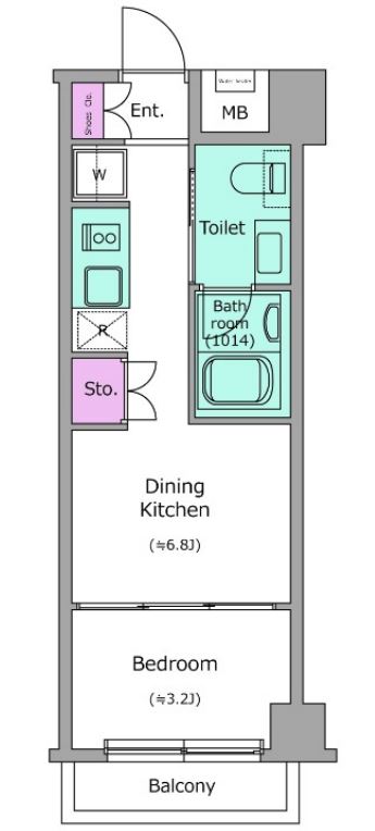 レジディア新宿イースト　405号室　間取り