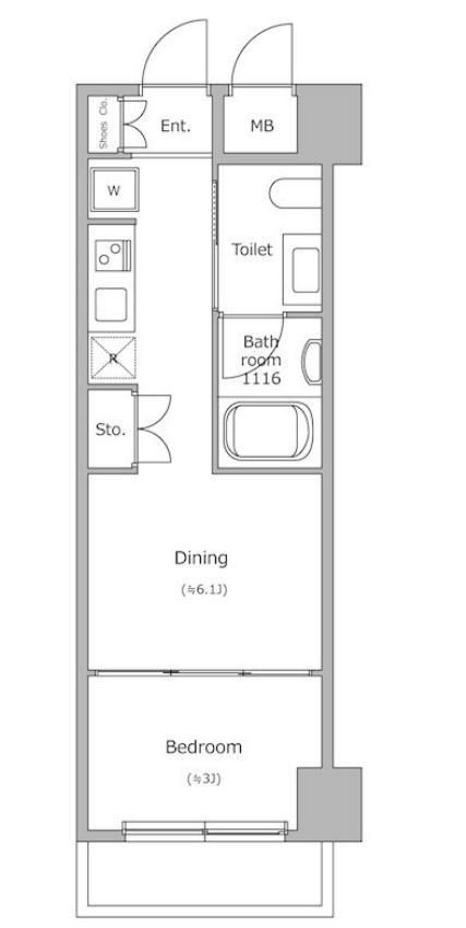 レジディア新宿イースト　505号室　間取り