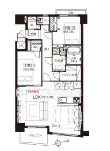 アパガーデンズ新宿戸山公園　418号室　間取り