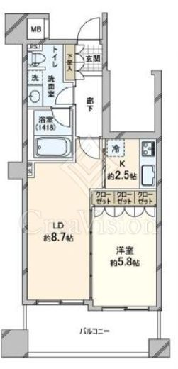 アパガーデンズ新宿戸山公園　2F2号室　間取り