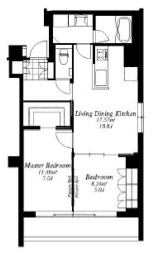 フレンシア外苑西　608号室　間取り