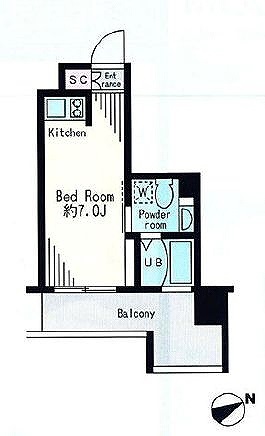 レジディア市谷薬王寺　505号室　間取り