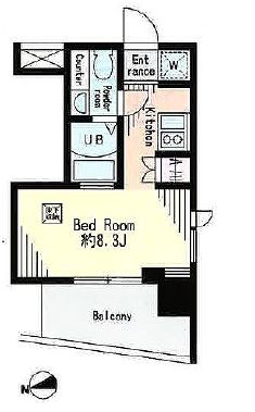 レジディア市谷薬王寺　601号室　間取り