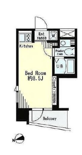 レジディア市谷薬王寺　602号室　間取り