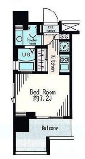 レジディア市谷薬王寺　608号室　間取り