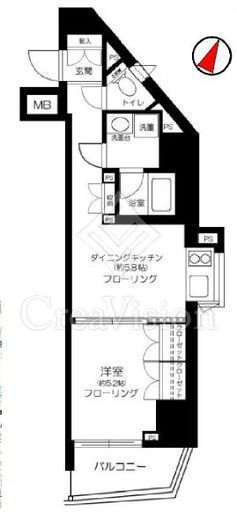 コンシェリア西新宿　1204号室　間取り