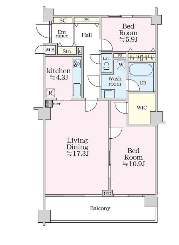 グラマシー恵比寿　106号室　間取り