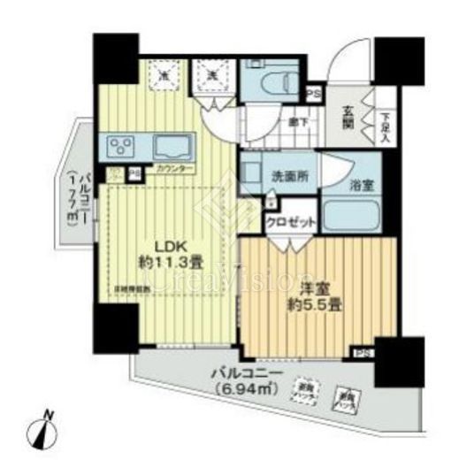 シティハウス四谷三丁目　1003号室　間取り