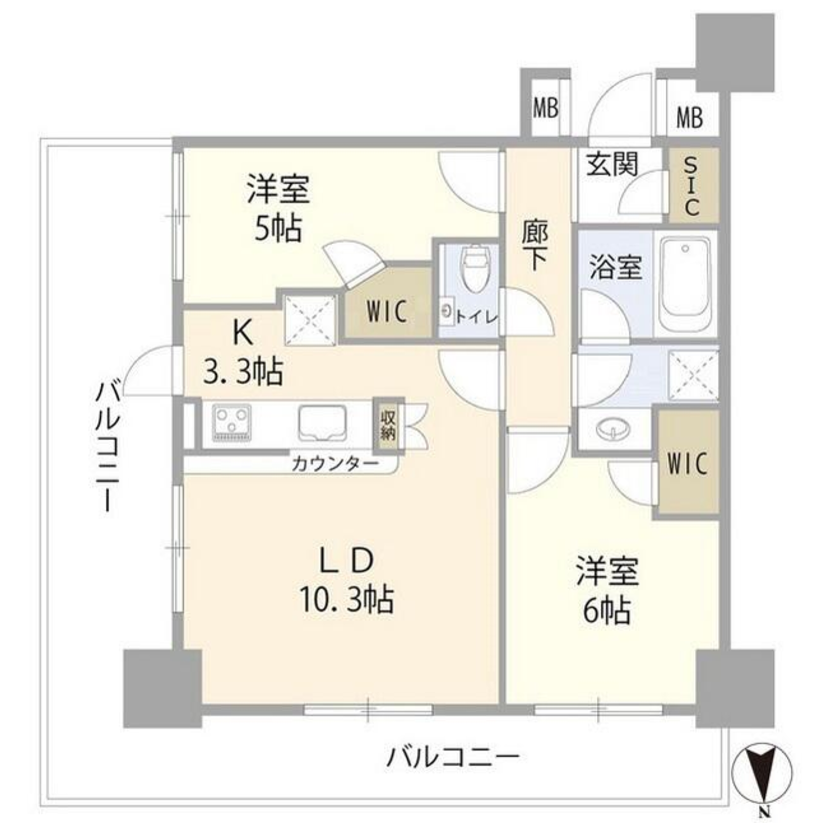 フェイバリッチタワー品川　506号室　間取り