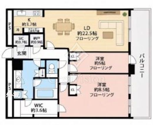パークタワー品川ベイワード　2509号室　間取り