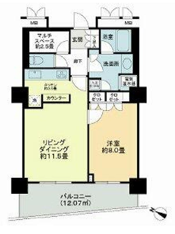 ストーリア品川　9F号室　間取り