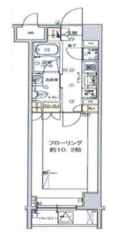フィース水天宮前　614号室　間取り