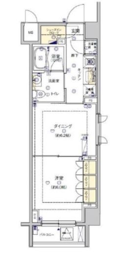 フィース水天宮前　211号室　間取り